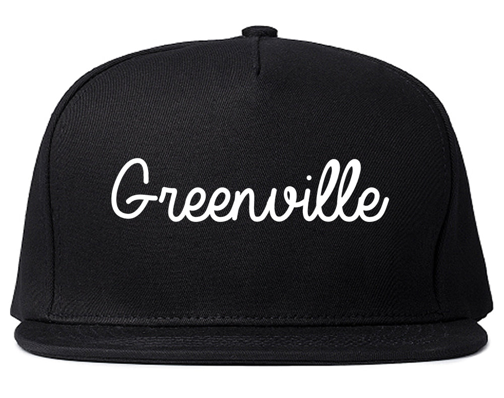 Greenville Illinois IL Script Mens Snapback Hat Black
