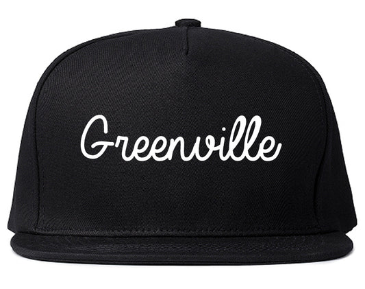 Greenville Illinois IL Script Mens Snapback Hat Black