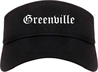 Greenville Michigan MI Old English Mens Visor Cap Hat Black