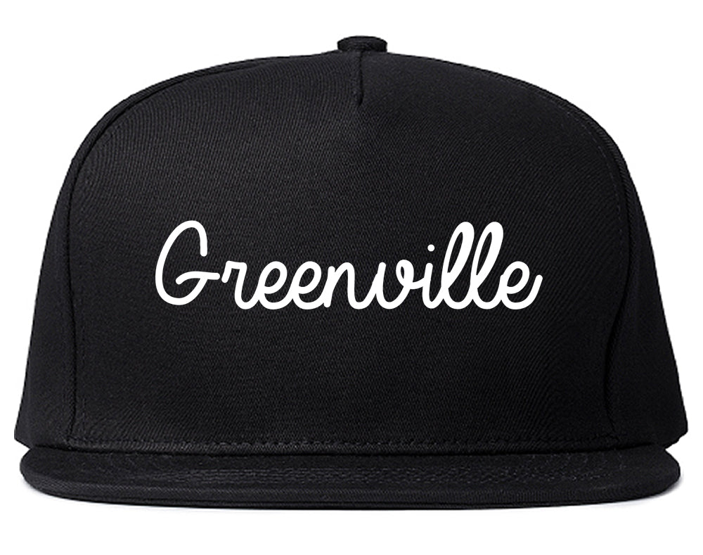 Greenville Mississippi MS Script Mens Snapback Hat Black