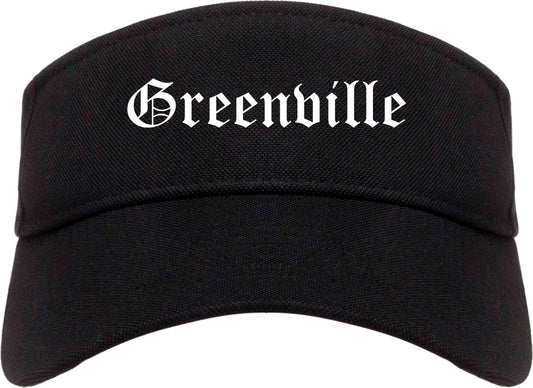 Greenville Mississippi MS Old English Mens Visor Cap Hat Black