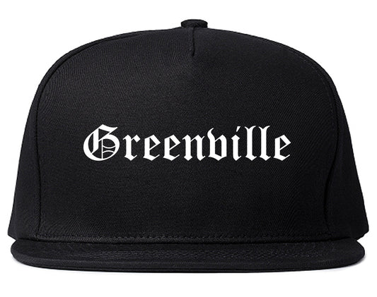 Greenville North Carolina NC Old English Mens Snapback Hat Black