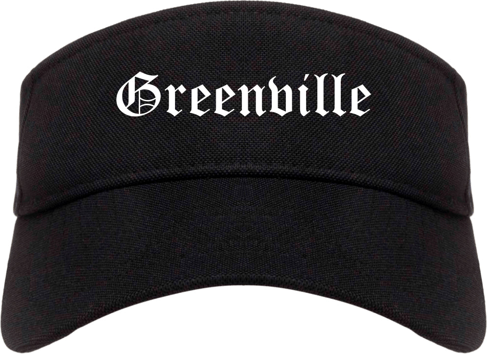 Greenville North Carolina NC Old English Mens Visor Cap Hat Black