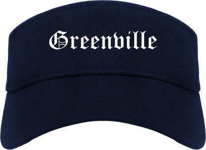 Greenville North Carolina NC Old English Mens Visor Cap Hat Navy Blue