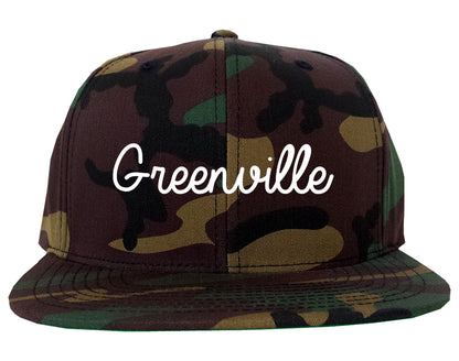 Greenville Ohio OH Script Mens Snapback Hat Army Camo