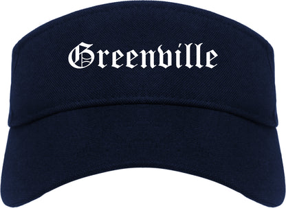Greenville Ohio OH Old English Mens Visor Cap Hat Navy Blue