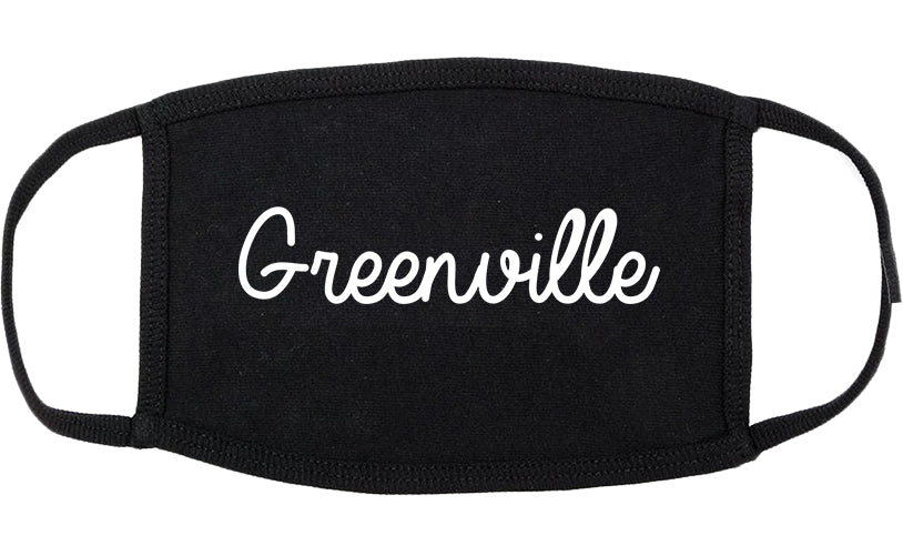 Greenville Pennsylvania PA Script Cotton Face Mask Black