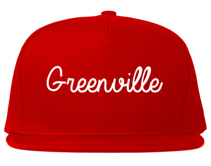 Greenville Pennsylvania PA Script Mens Snapback Hat Red