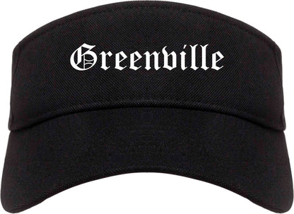 Greenville South Carolina SC Old English Mens Visor Cap Hat Black