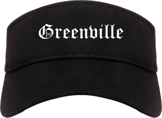 Greenville South Carolina SC Old English Mens Visor Cap Hat Black
