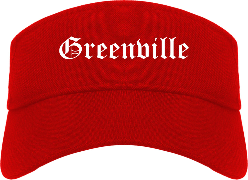 Greenville South Carolina SC Old English Mens Visor Cap Hat Red