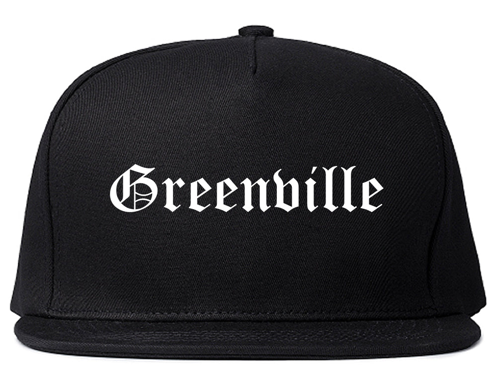 Greenville Texas TX Old English Mens Snapback Hat Black