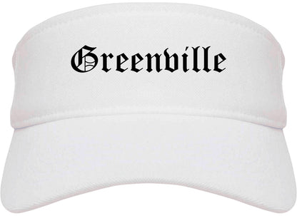 Greenville Texas TX Old English Mens Visor Cap Hat White