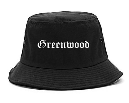 Greenwood Indiana IN Old English Mens Bucket Hat Black