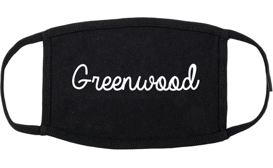 Greenwood Missouri MO Script Cotton Face Mask Black