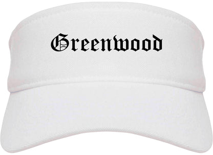 Greenwood South Carolina SC Old English Mens Visor Cap Hat White