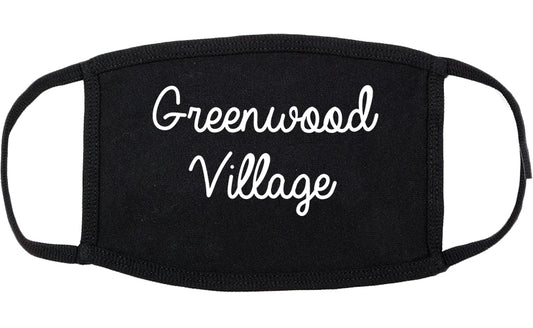 Greenwood Village Colorado CO Script Cotton Face Mask Black