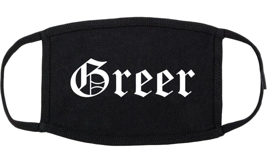 Greer South Carolina SC Old English Cotton Face Mask Black