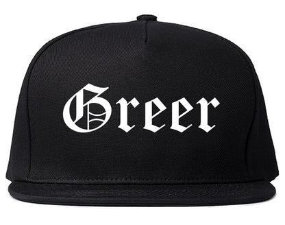 Greer South Carolina SC Old English Mens Snapback Hat Black