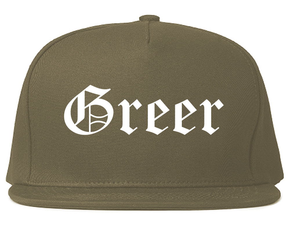 Greer South Carolina SC Old English Mens Snapback Hat Grey