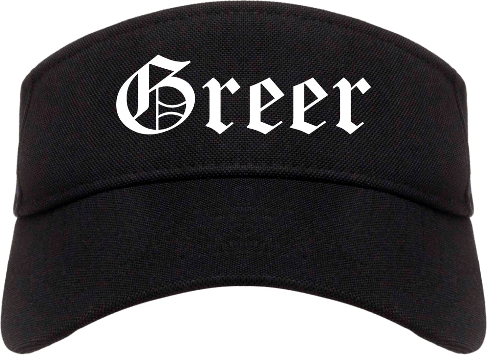 Greer South Carolina SC Old English Mens Visor Cap Hat Black