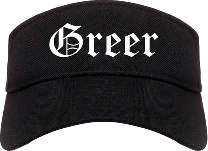 Greer South Carolina SC Old English Mens Visor Cap Hat Black