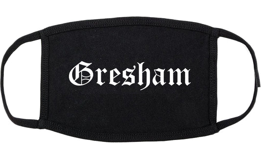 Gresham Oregon OR Old English Cotton Face Mask Black