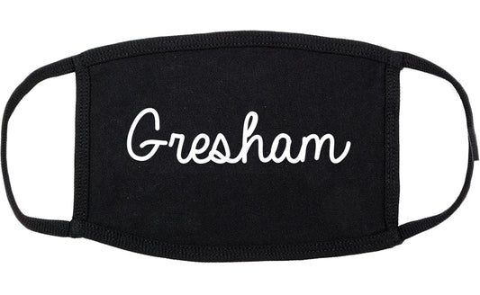 Gresham Oregon OR Script Cotton Face Mask Black