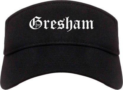 Gresham Oregon OR Old English Mens Visor Cap Hat Black