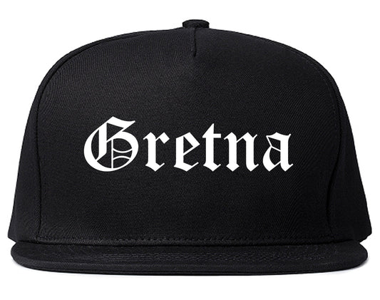 Gretna Louisiana LA Old English Mens Snapback Hat Black