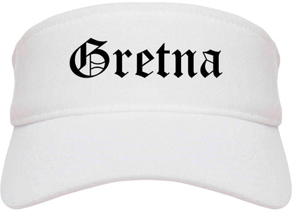 Gretna Louisiana LA Old English Mens Visor Cap Hat White