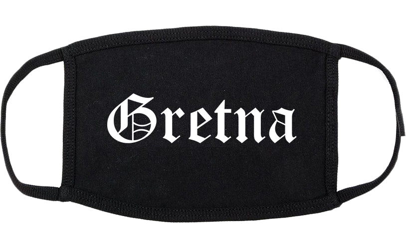 Gretna Nebraska NE Old English Cotton Face Mask Black