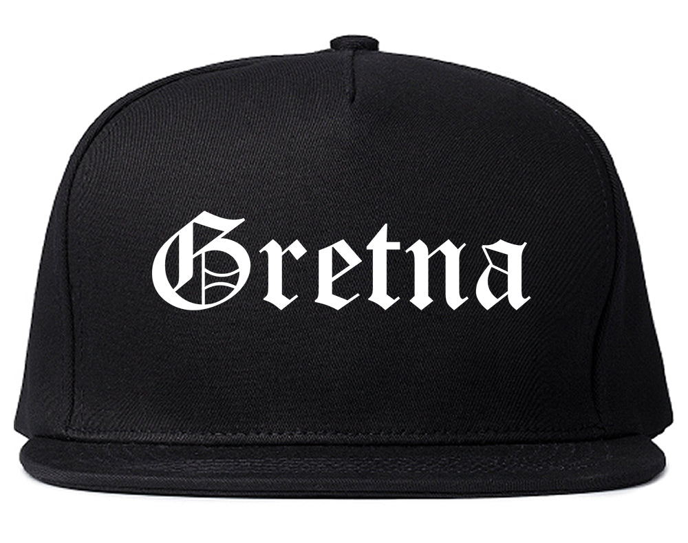 Gretna Nebraska NE Old English Mens Snapback Hat Black