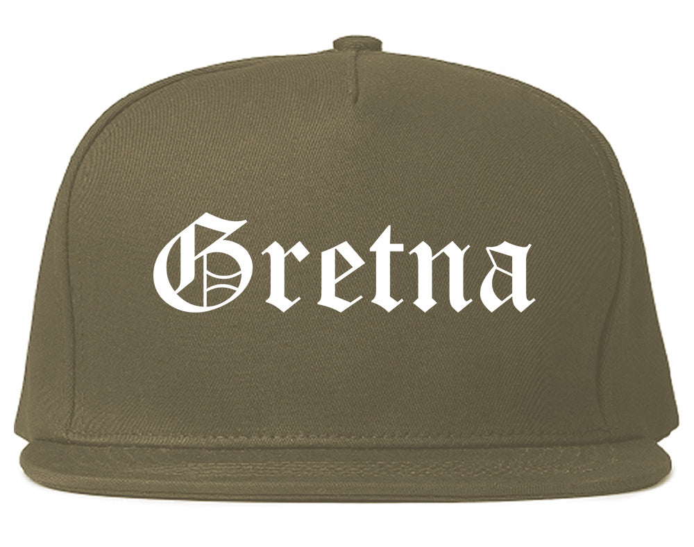 Gretna Nebraska NE Old English Mens Snapback Hat Grey