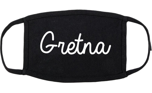 Gretna Nebraska NE Script Cotton Face Mask Black