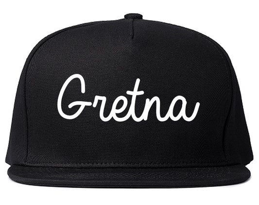 Gretna Nebraska NE Script Mens Snapback Hat Black
