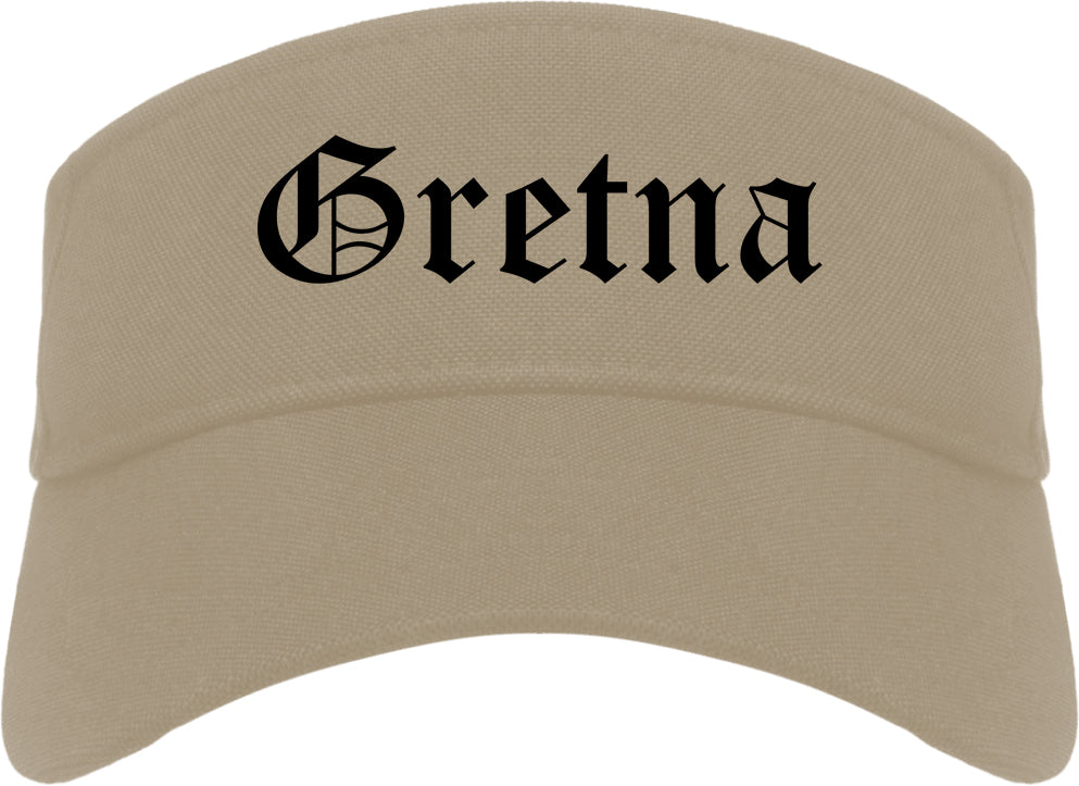 Gretna Nebraska NE Old English Mens Visor Cap Hat Khaki