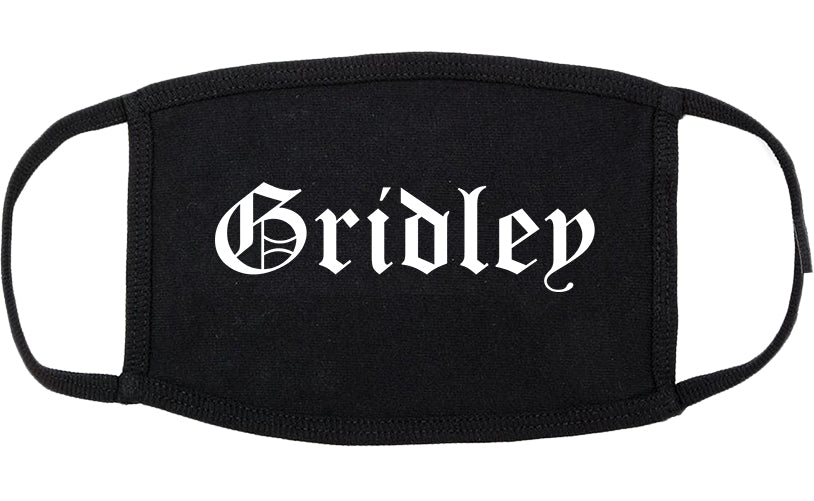 Gridley California CA Old English Cotton Face Mask Black