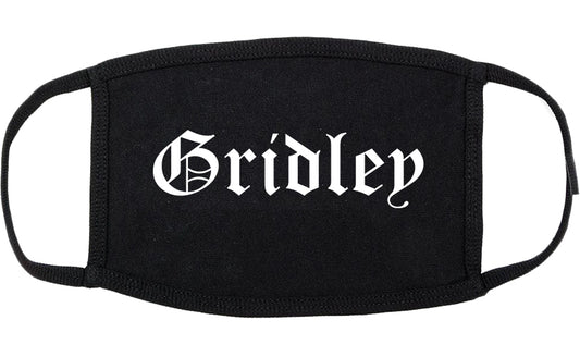 Gridley California CA Old English Cotton Face Mask Black