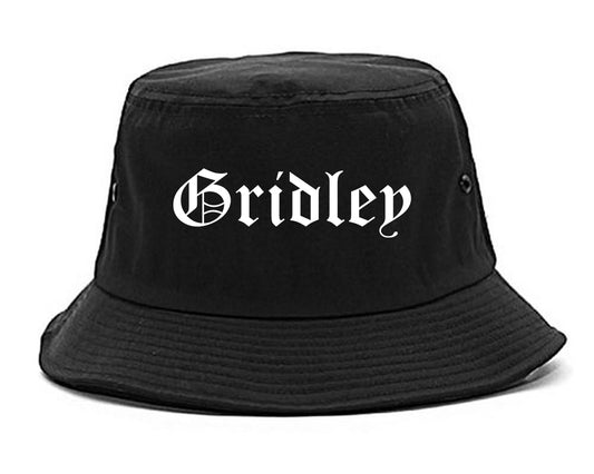Gridley California CA Old English Mens Bucket Hat Black
