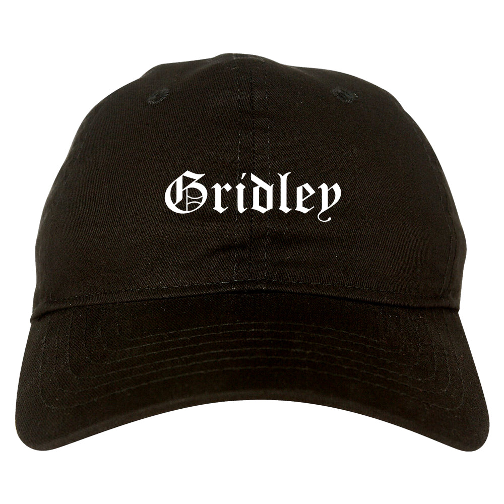 Gridley California CA Old English Mens Dad Hat Baseball Cap Black