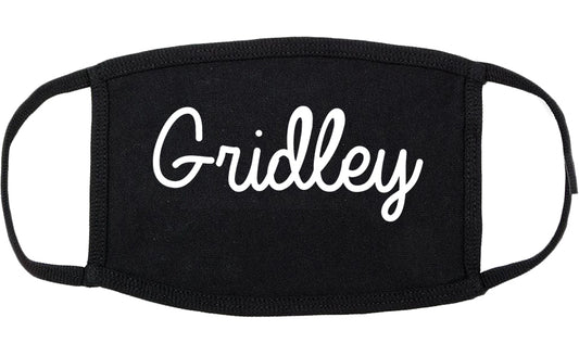 Gridley California CA Script Cotton Face Mask Black