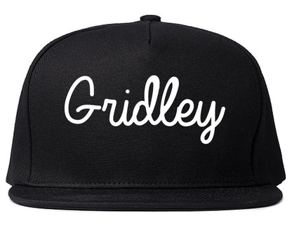 Gridley California CA Script Mens Snapback Hat Black