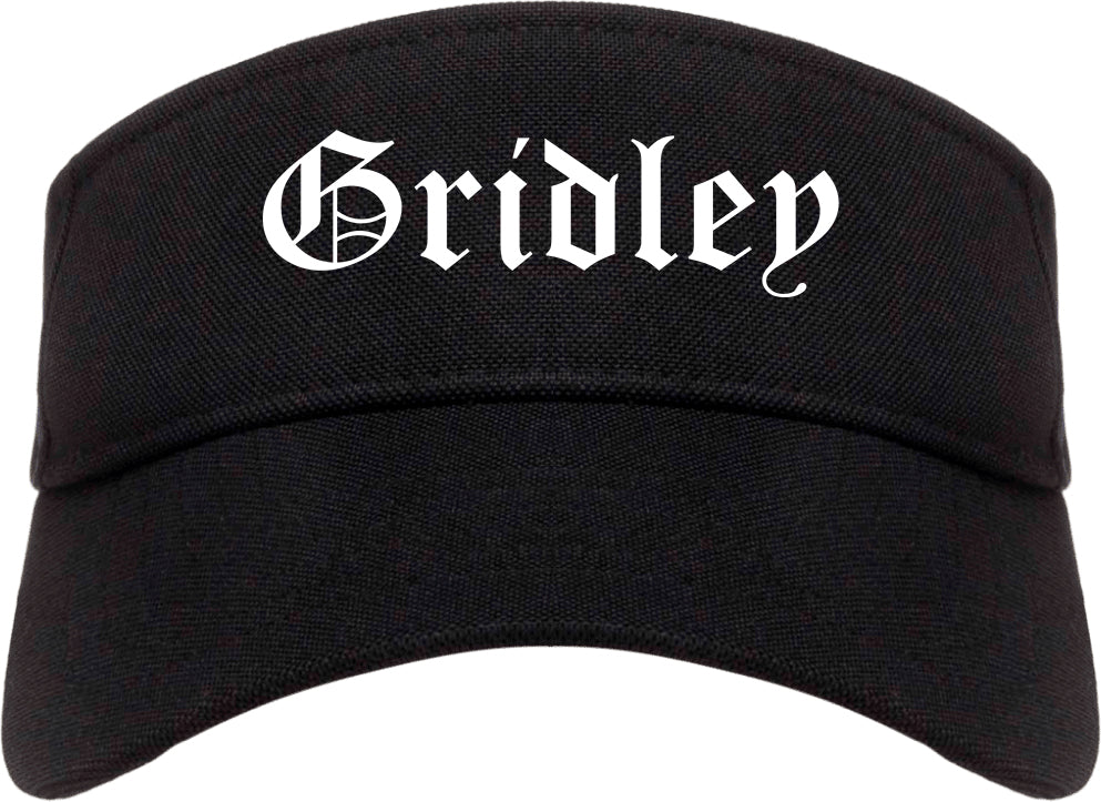 Gridley California CA Old English Mens Visor Cap Hat Black