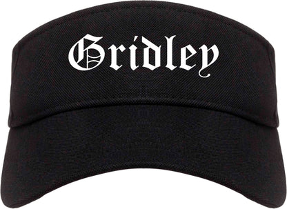 Gridley California CA Old English Mens Visor Cap Hat Black
