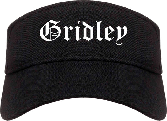 Gridley California CA Old English Mens Visor Cap Hat Black