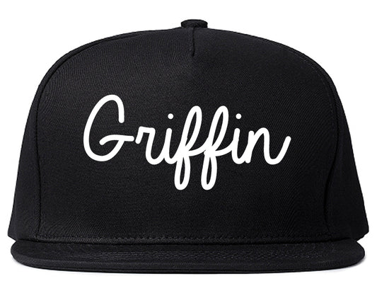 Griffin Georgia GA Script Mens Snapback Hat Black