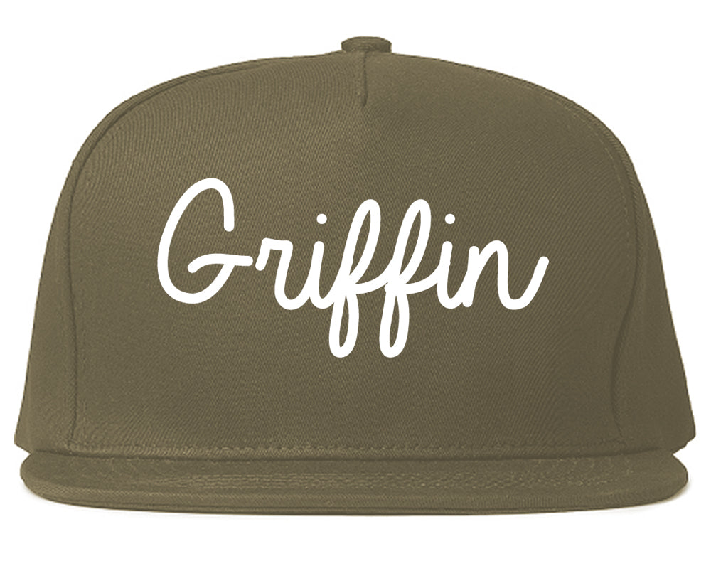 Griffin Georgia GA Script Mens Snapback Hat Grey