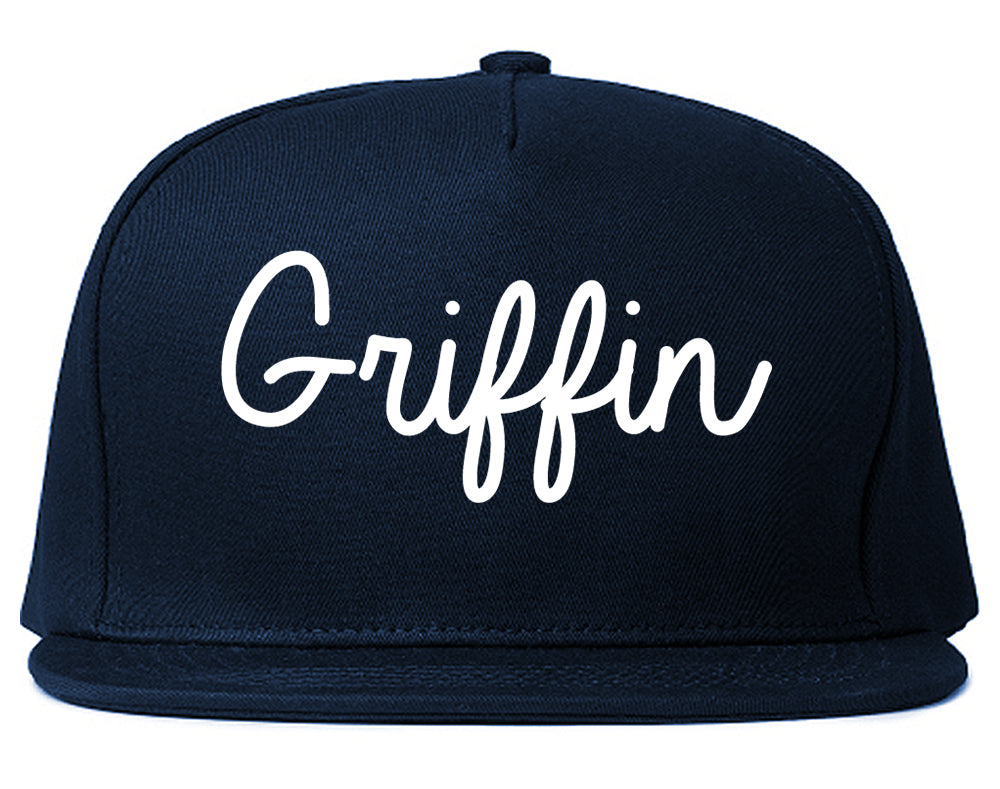 Griffin Georgia GA Script Mens Snapback Hat Navy Blue