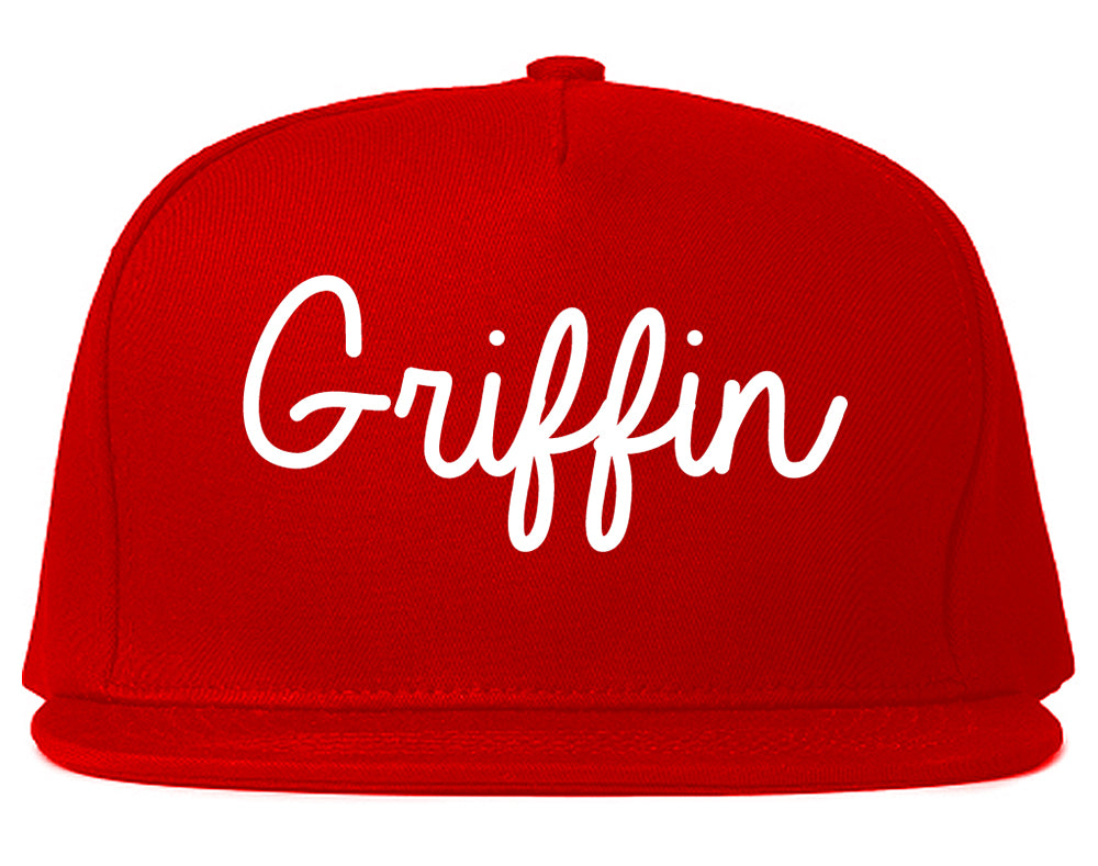 Griffin Georgia GA Script Mens Snapback Hat Red